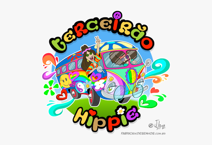 Terceirão Hippie Color Vetor Vector J Lima Perua Kombi - Hippie Graphic Designs