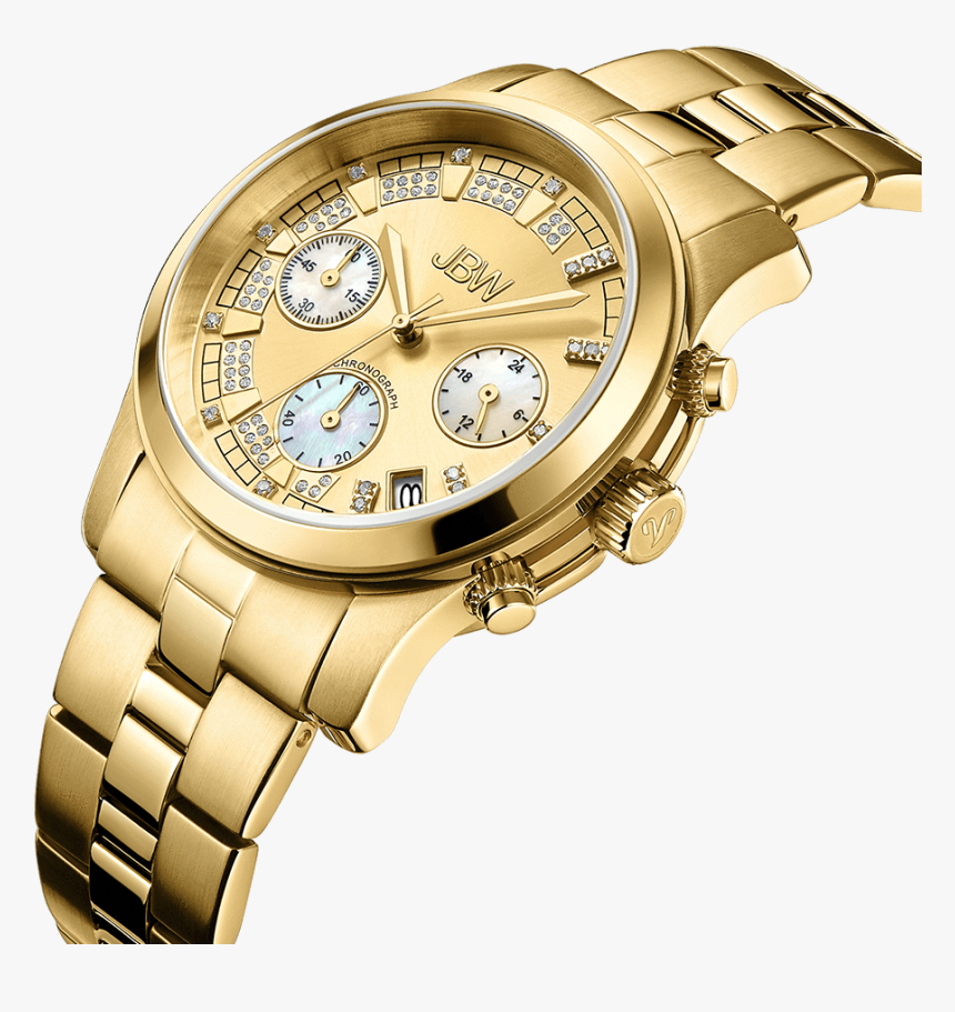 Jbw Alessandra Jb 6217 E Gold Gold Diamond Watch Angle - Analog Watch