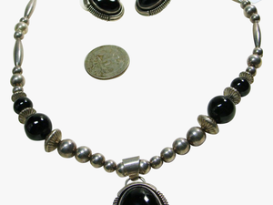 Native American Sterling Silver Black Onyx Necklace - Rose Gold Bracelet With Letter H