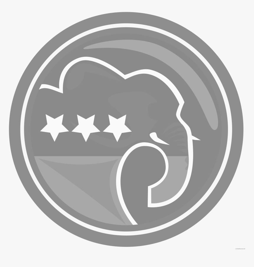Republican Elephant Animal Free Black White Clipart - Republican Party Logo Transparent