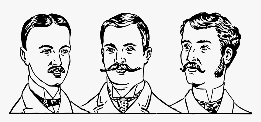 Mens Hair Styles Circa 1900 -1 Clip Arts - Men Cartoon Black And White