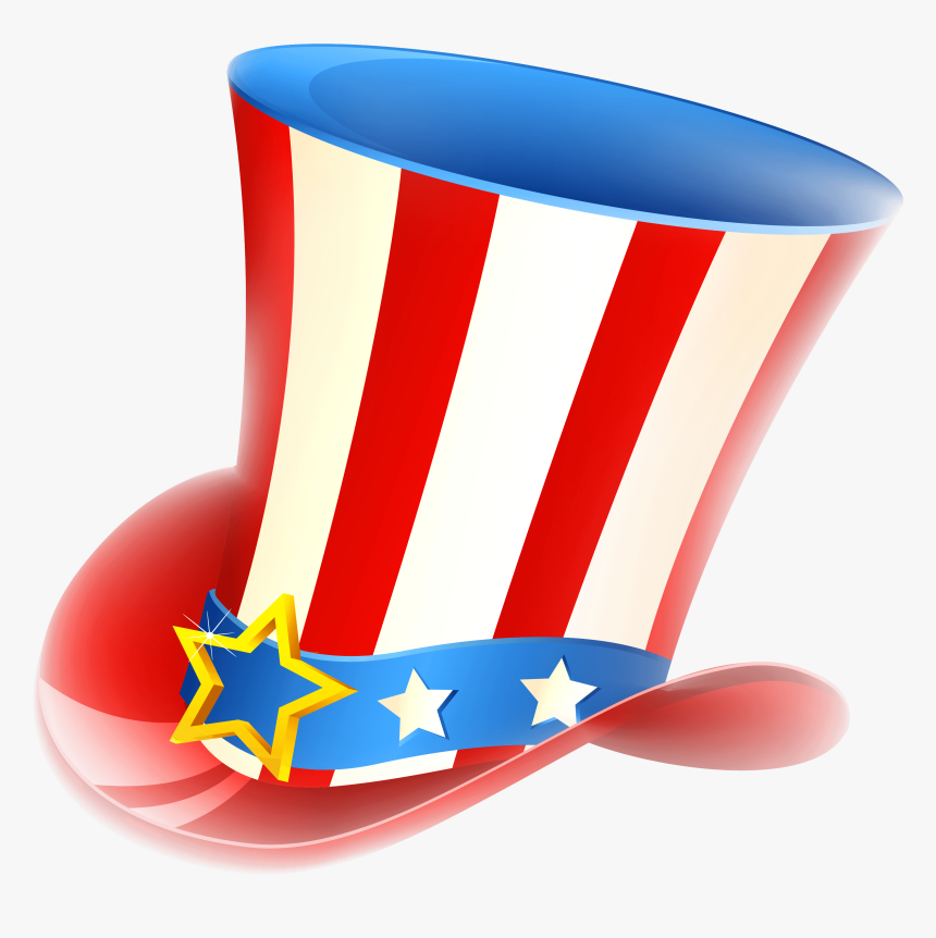 Happy Fourth Of July Uncle Sam Tophat - Uncle Sam Hat Png