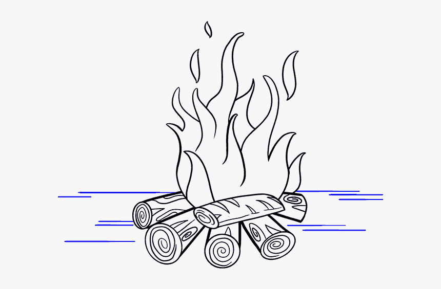 How To Draw Fire - Drawing Of Camp Fire