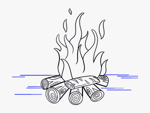 How To Draw Fire - Drawing Of Camp Fire