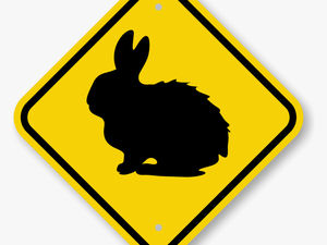 Rabbit Graphic Crossing Sign - Cows Symbol