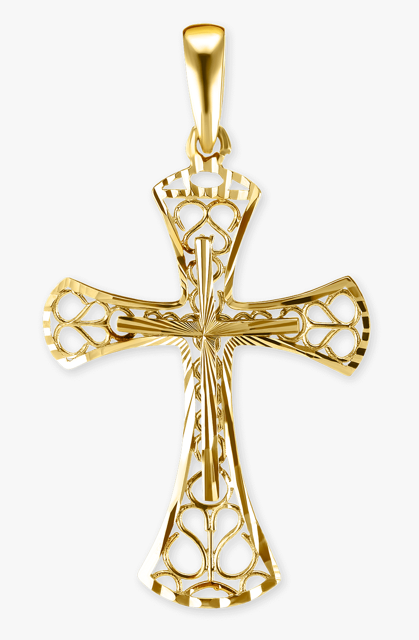 14k Gold Filigree Cross Pendant 
