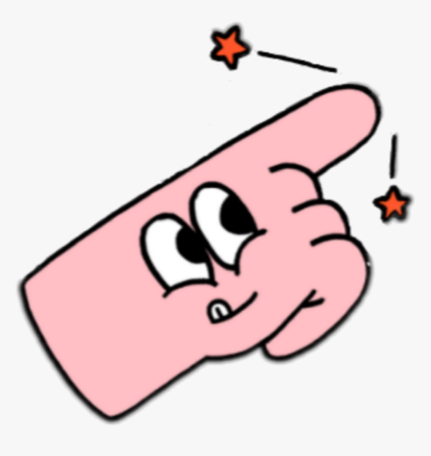 Cute Finger Hand Pink Yay Stars Star Red - Soft Bot Stickers Png