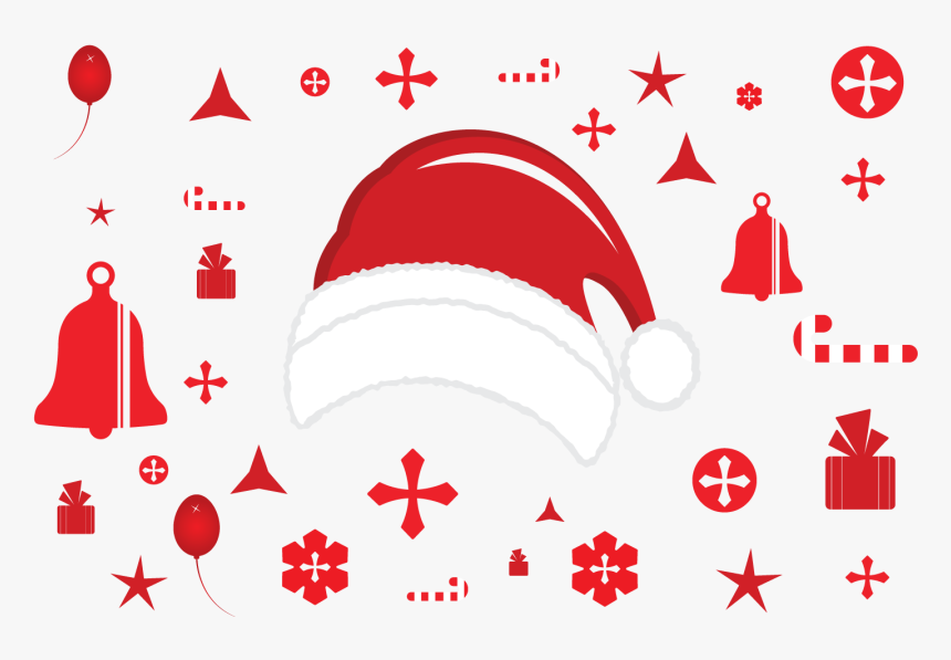 Christmas And New Year Background Icons Set - Vector Graphics