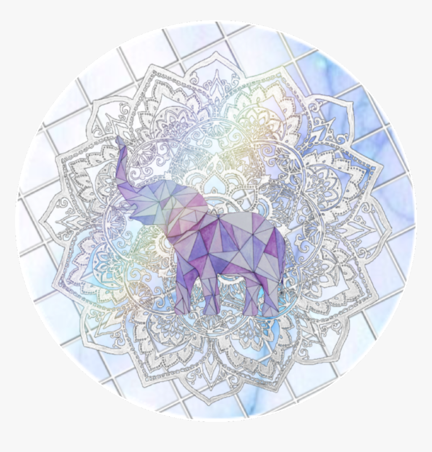 #elephant #mandala #blue #purple #geometric - Picsart Mandala Overlay Png