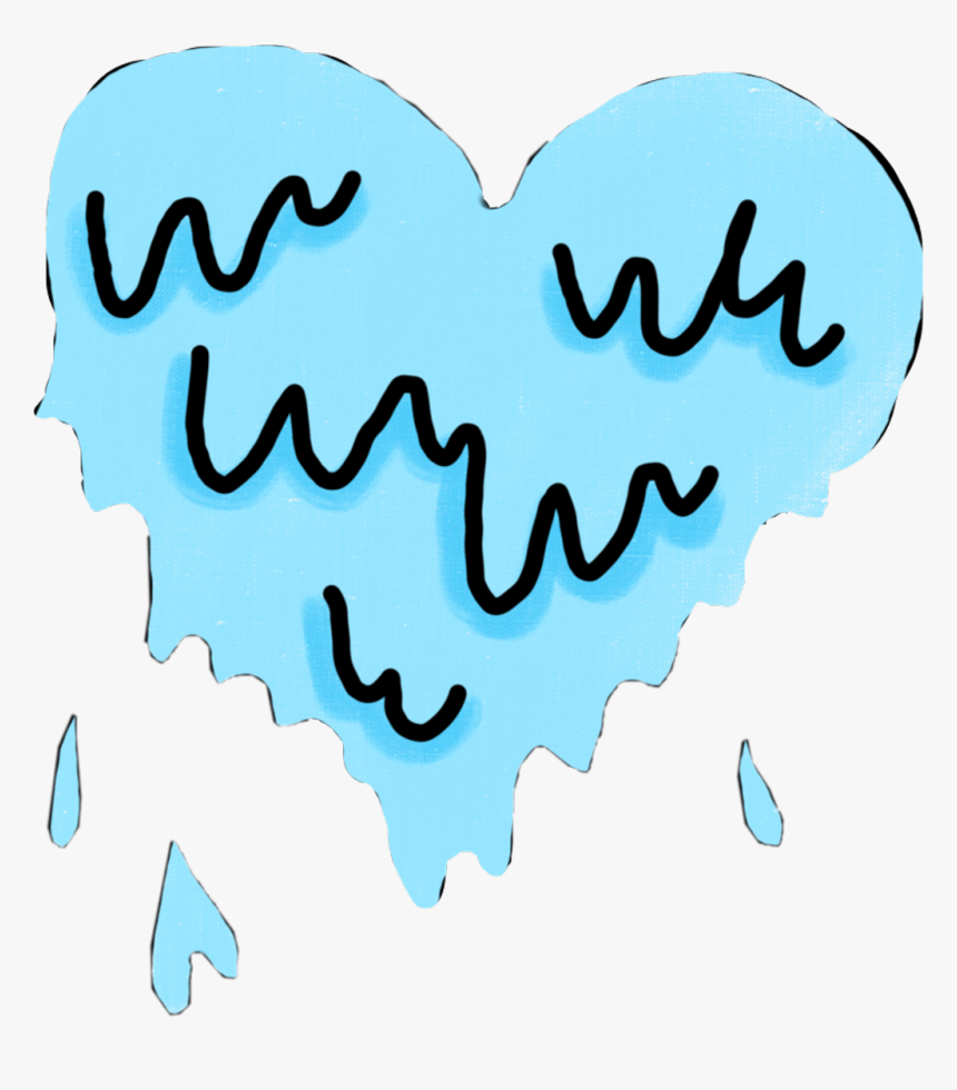 Heart Bynisha Blue Water Splash Art Decoration Girly - Sticker Love