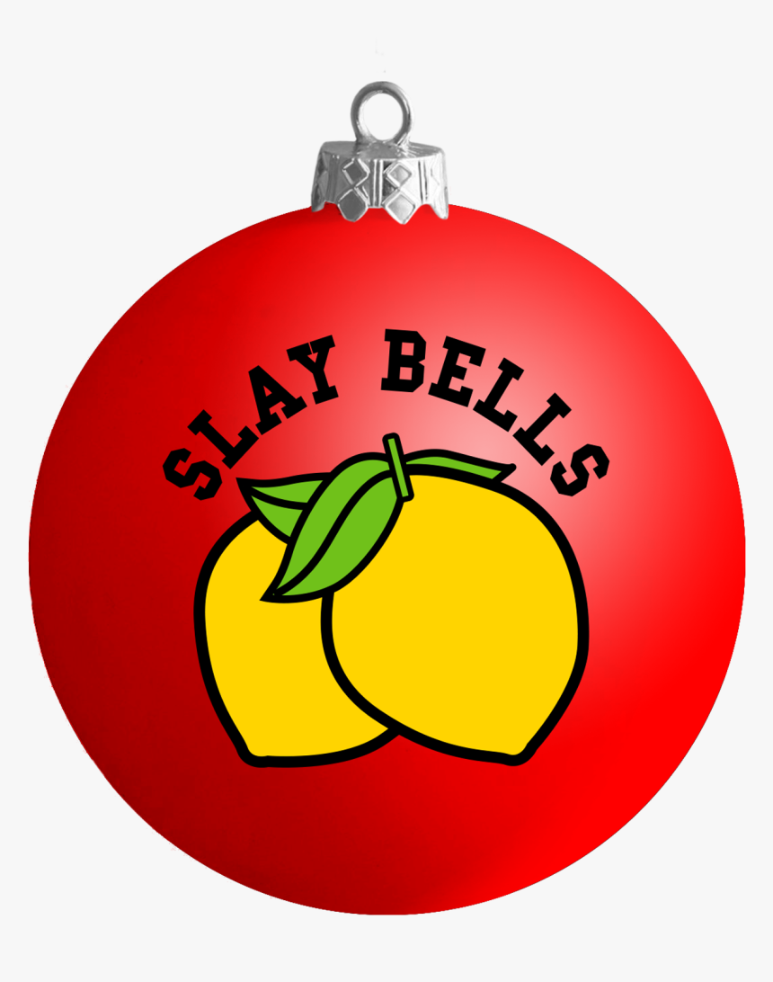 Slay Bells Red Satin Ball Orname