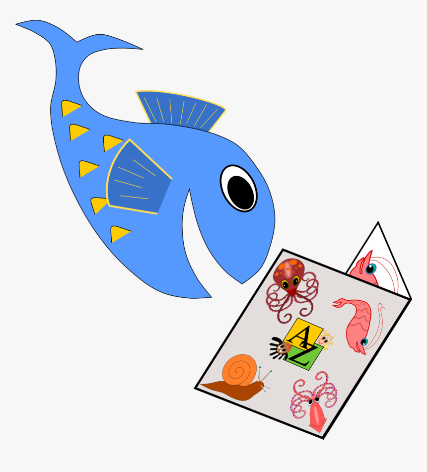 Fish Reading A Book Clipart Clip