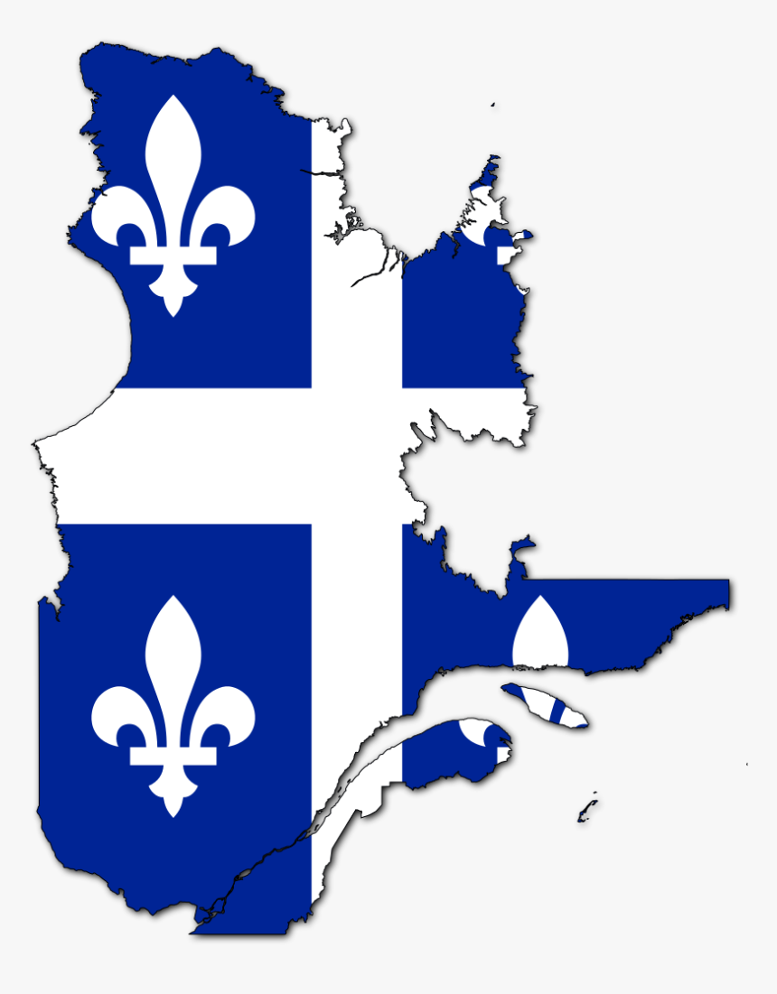 Flag-map Of Quebec - Quebec Flag Map