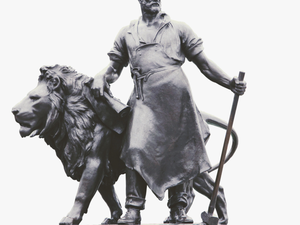 Statue Lion Blacksmith Free Picture - Blacksmith And Lion Sculpture