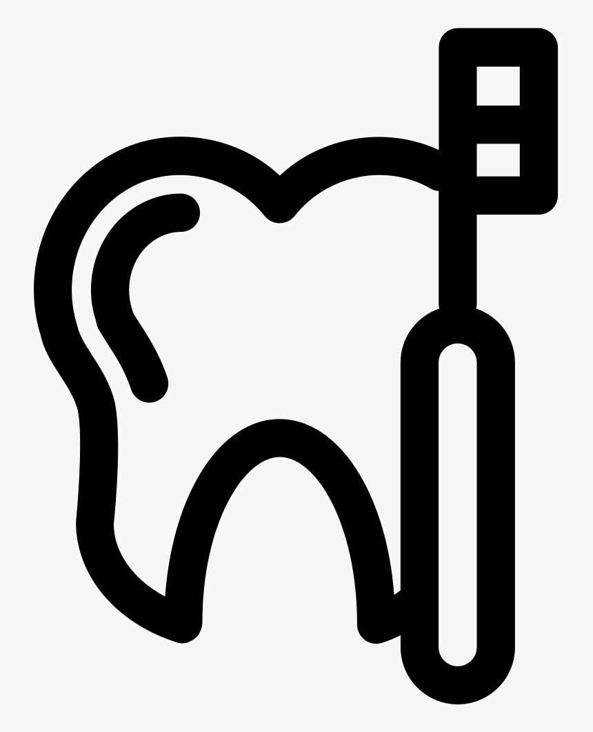 Tooth And Dentist Tool Outlines 