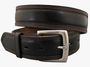 3d Belt Men S Black/brown Double Row Stitching Leather - Belt
