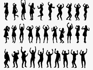 Transparent People Dancing Clipart - Silhouette People Dancing Png