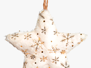 Estrella Blanca Grande Copos De Nieve Dorados - Christmas Ornament