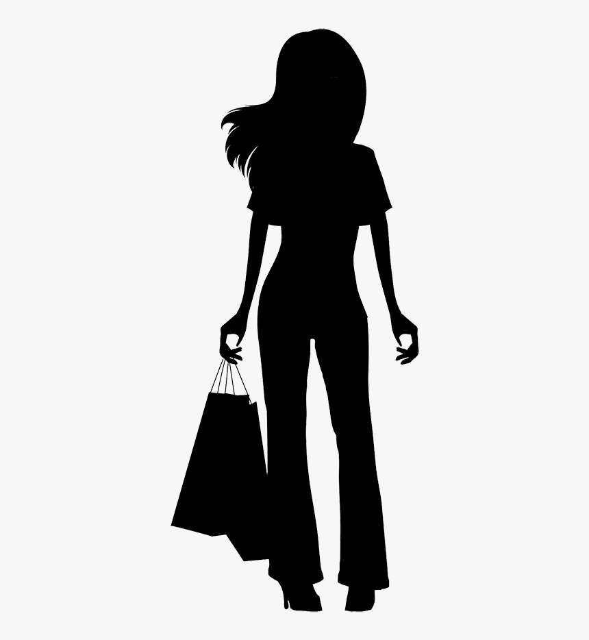 Girl With Shopping Bags Silhouet