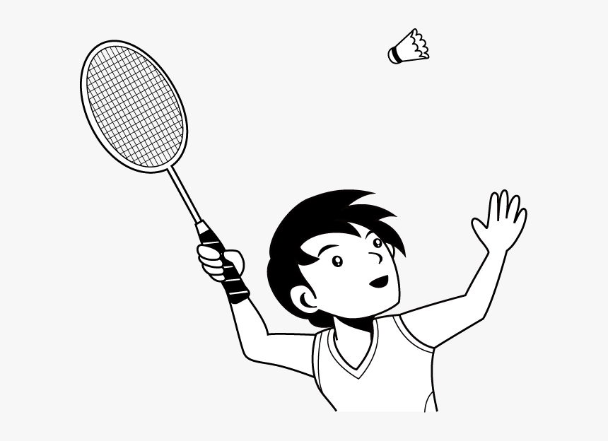 Collection Of Player - Play Badminton Clipart Black And White