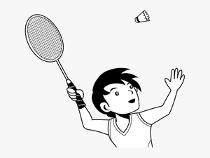 Collection Of Player - Play Badminton Clipart Black And White