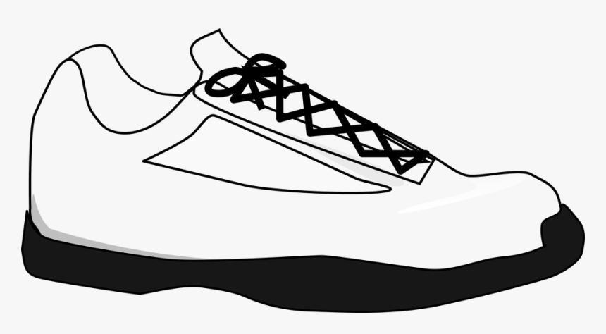 Transparent Footprints Clipart Black And White - Tennis Shoe Clip Art