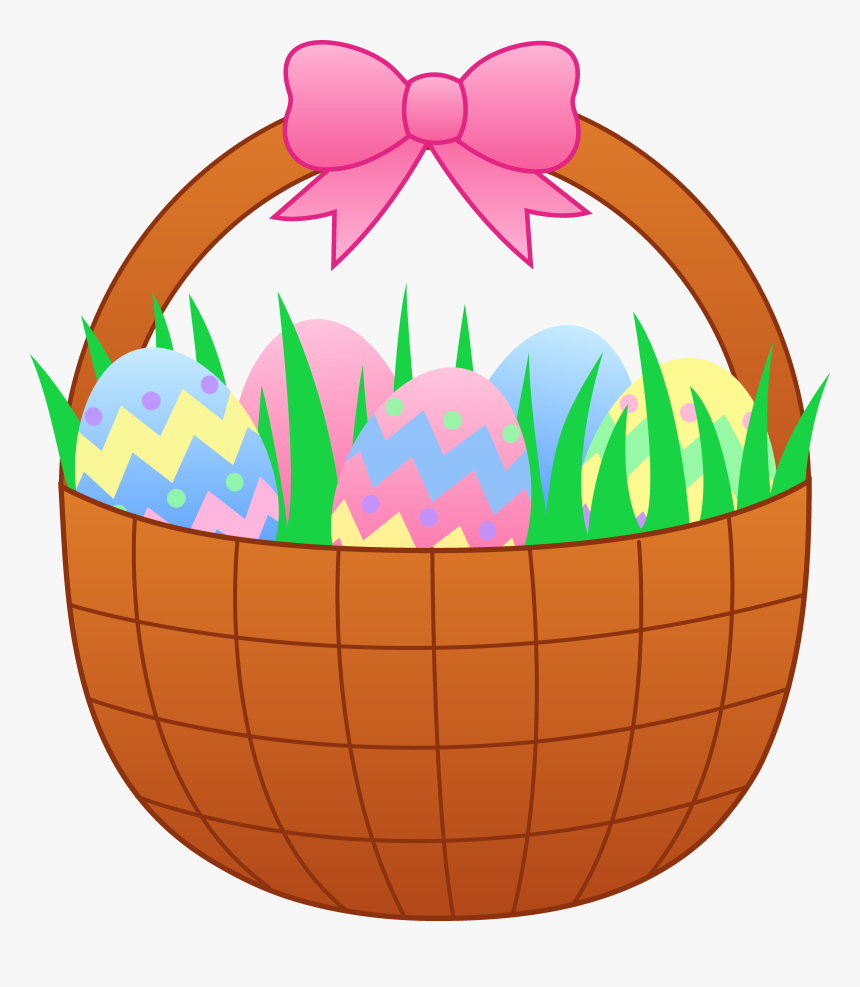 Elegant Easter Eggs In Grass Clipart - Easter Basket Clipart Transparent