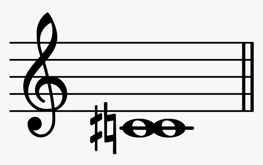 Transparent Music Note Png - B5 On Treble Clef