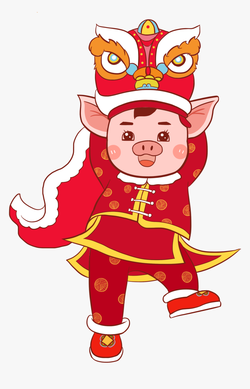 Red Festive Chinese Style Happy New Year Png And Psd - Cartoon