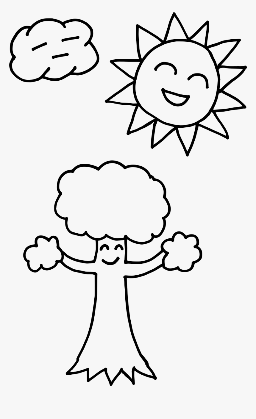 Coloring Pages Of Trees And Sun 
