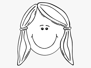Girl Face Black And White Clipart