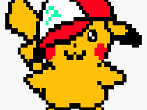 Pikachu With Hat Pixel Art