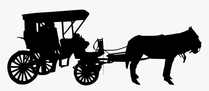 Horse And Buggy Mule Horse Harnesses Carriage - Horse Carriage Silhouette Png