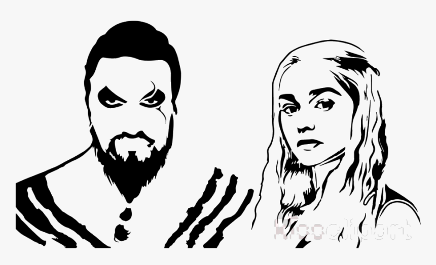 Game Of Thrones Stencil Clipart Khal Drogo Daenerys - Khal Drogo T Shirt