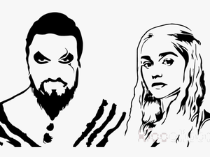 Game Of Thrones Stencil Clipart Khal Drogo Daenerys - Khal Drogo T Shirt