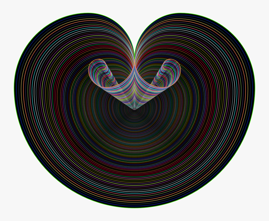 Golden Ratio Heart Line Art Type 2 With Bg - Circle