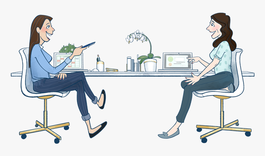 Transparent Person At Desk Png - Person Sitting In Armchair Transparent Cartoon Png