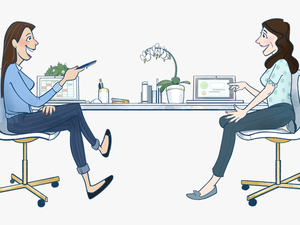 Transparent Person At Desk Png - Person Sitting In Armchair Transparent Cartoon Png