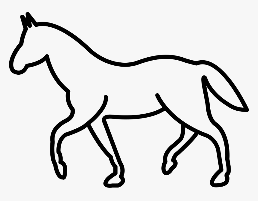 White Walking Horse Outline - Walking Horse Outline