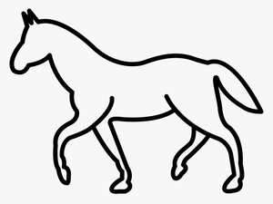 White Walking Horse Outline - Walking Horse Outline