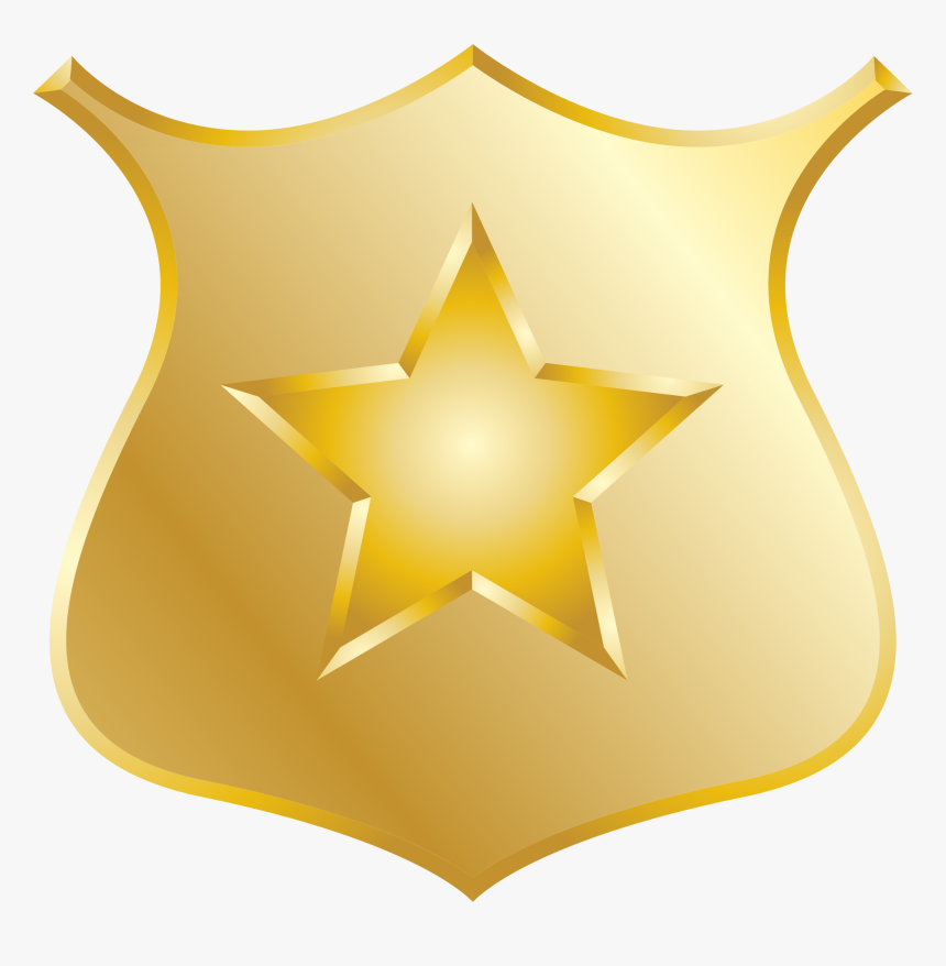 Gold Police Badge Icon - Shield