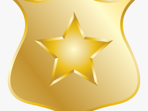 Gold Police Badge Icon - Shield