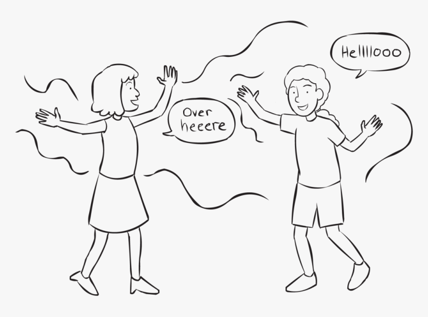 Greeting Other People Png Black And White - Line Art