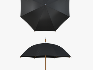 Wood Frame Black Umbrella - Umbrella