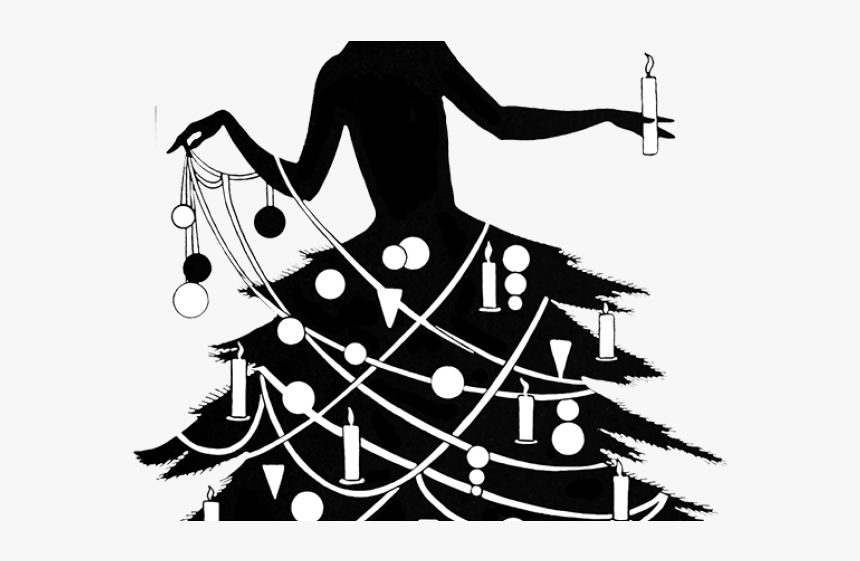 Christmas Silhouette Cliparts - Vintage Christmas Clipart Black And White
