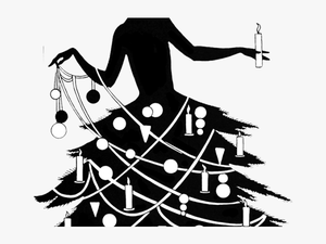 Christmas Silhouette Cliparts - Vintage Christmas Clipart Black And White