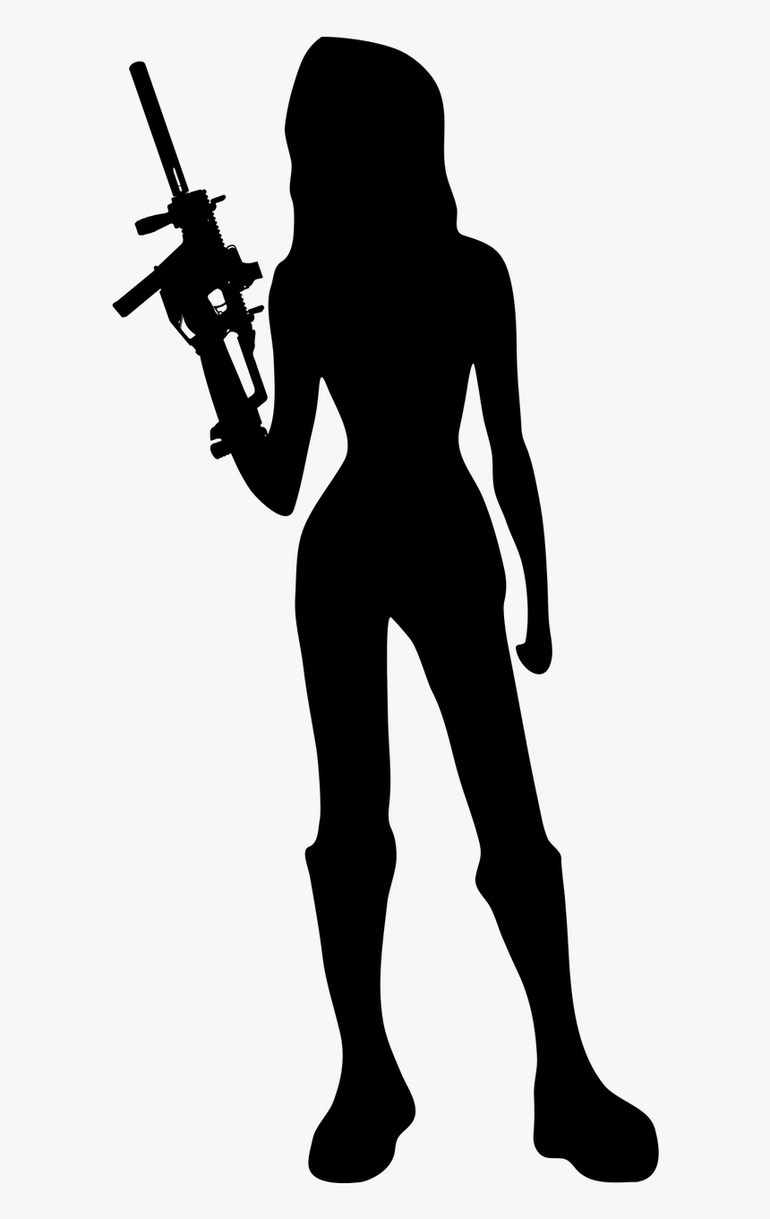 Girl Silhouette Png Gun