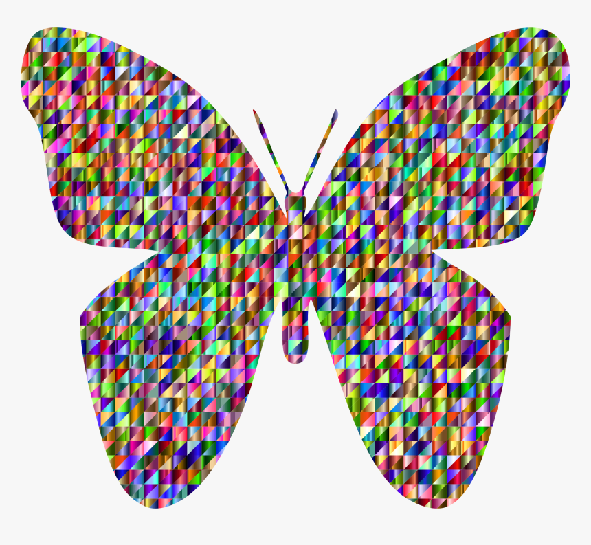 Transparent Butterfly Woman Clipart - Coloured Geometric Butterfly