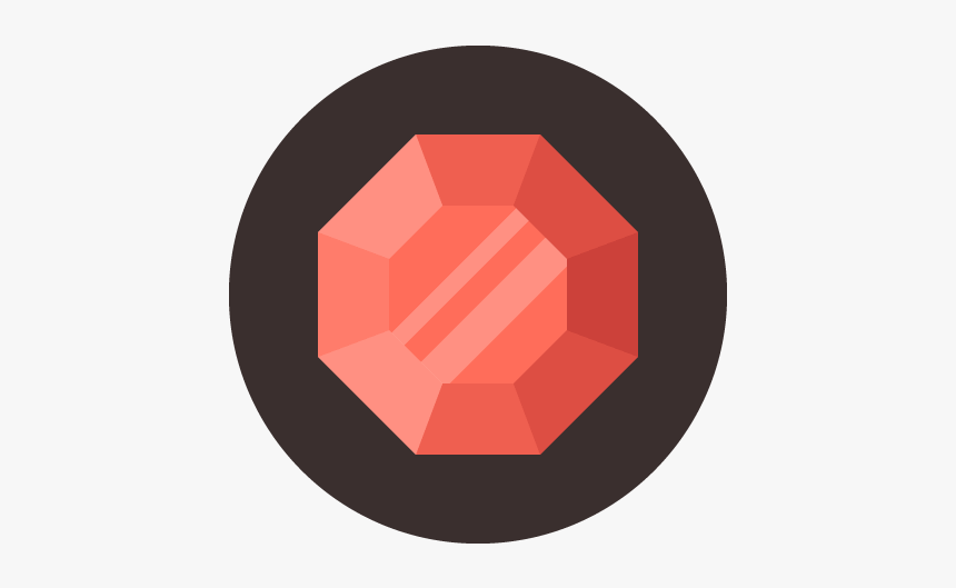 Final Ruby Gemstone Icon - Circle