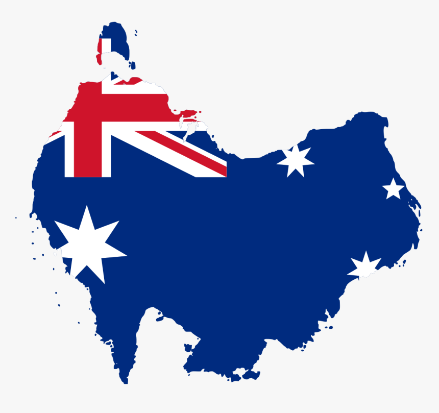 Upside-down Australia Flag Map - Australia Day 26th Jan